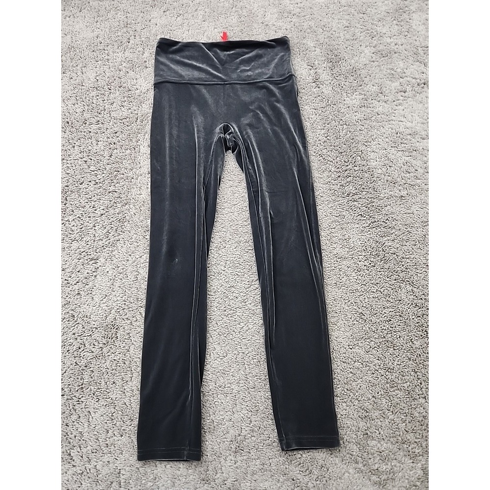 Spanx Velvet Leggings Womens XL Gray HighRise Compression Slimming Made in Korea